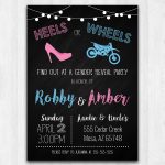 Heels Or Wheels (Dirt Bike) Printable Gender Reveal Invitation | The   Free Printable Gender Reveal Invitations