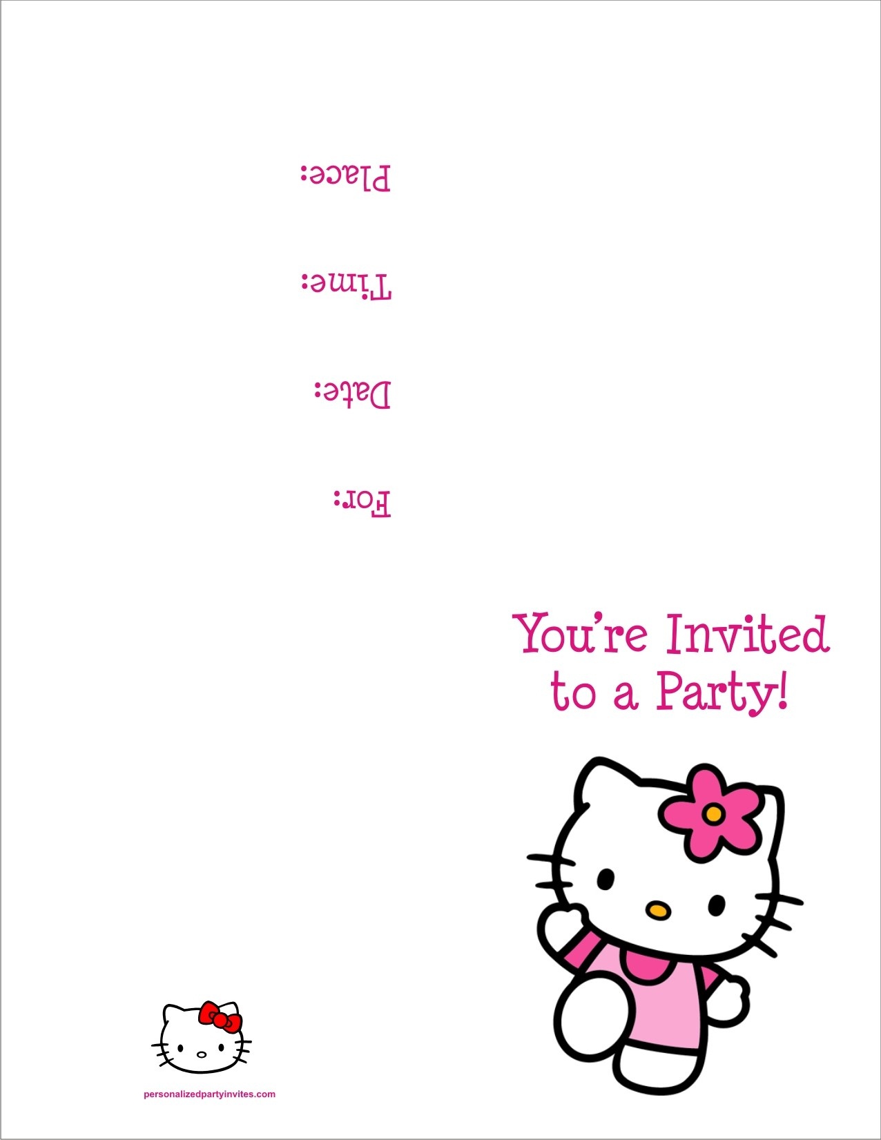 Hello Kitty Free Printable Birthday Party Invitation Personalized - Hello Kitty Birthday Card Printable Free