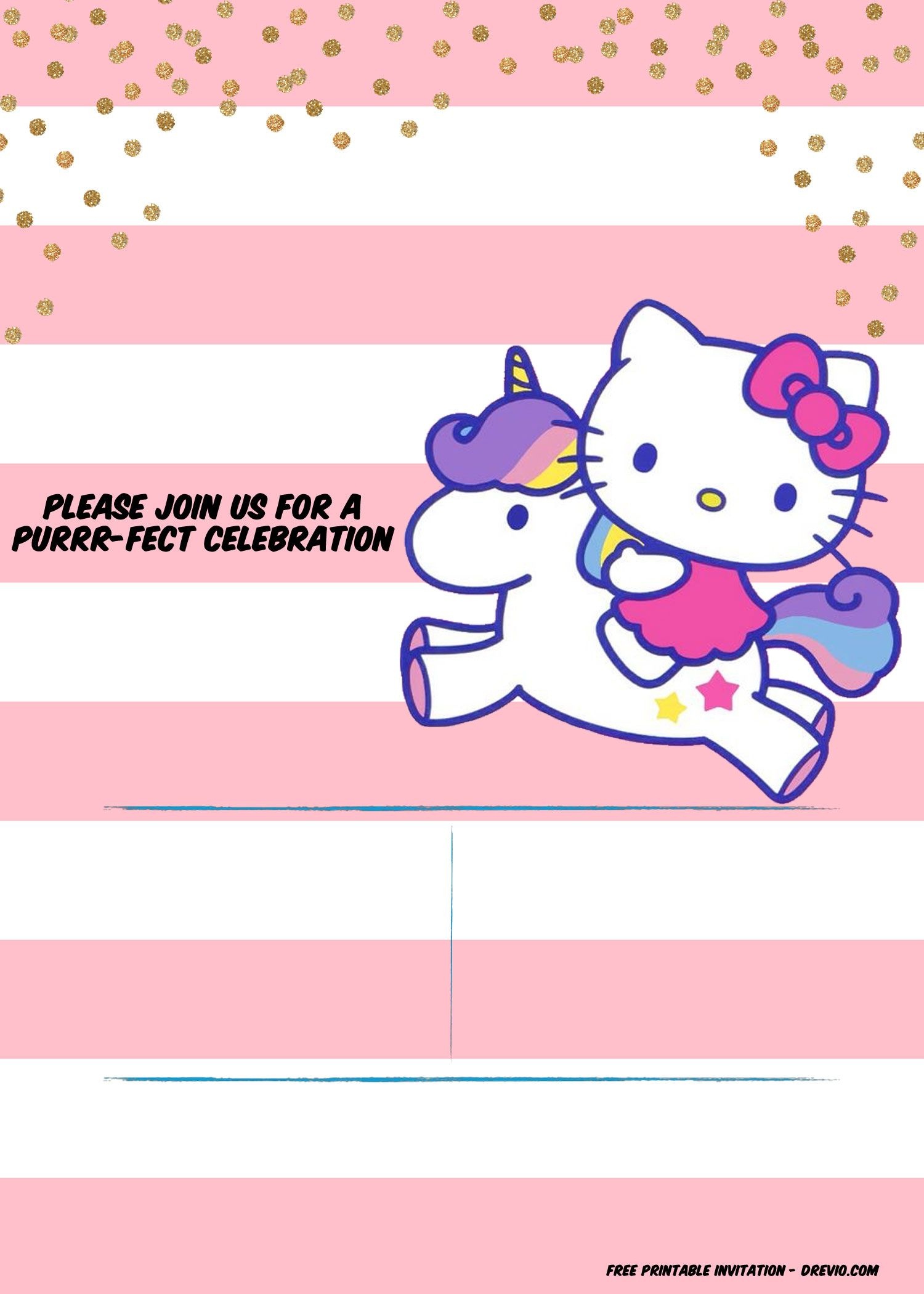 Hello Kitty Invitation Template - Portrait | Free Printable - Free Printable Hello Kitty Baby Shower Invitations