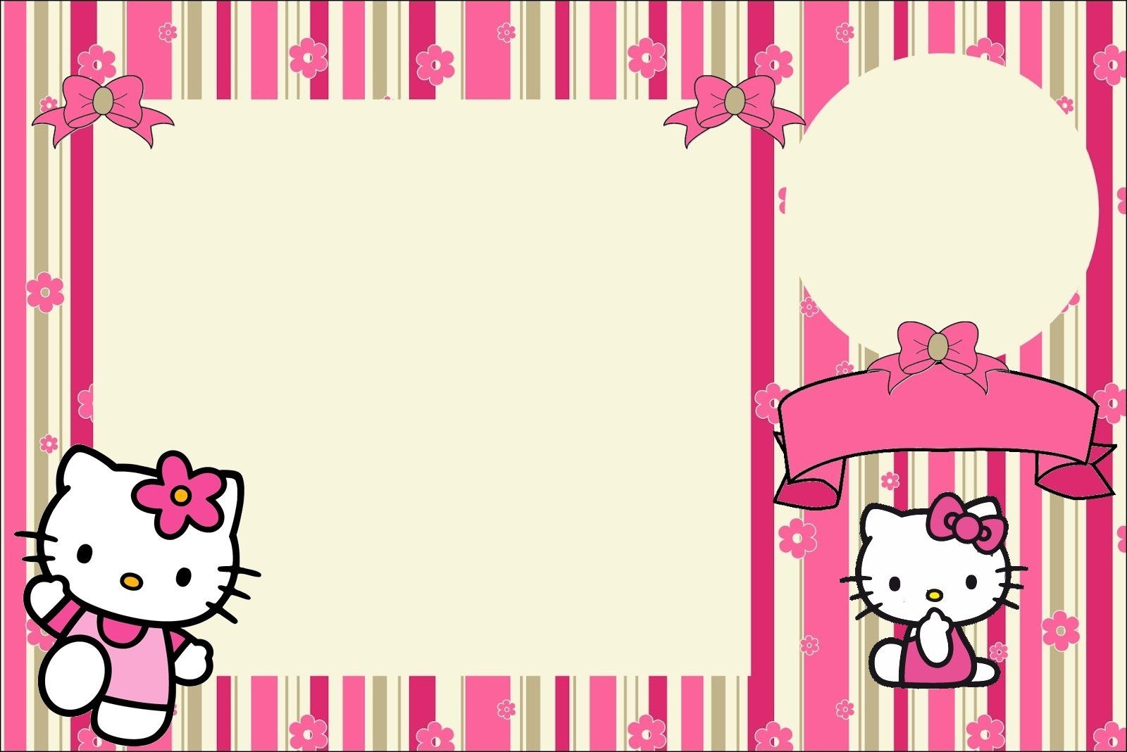 Hello Kitty With Flowers: Free Printable Invitations. | Jaz | Hello - Hello Kitty Birthday Card Printable Free