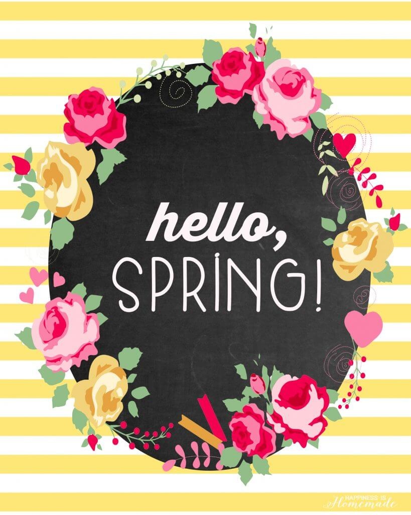 Hello, Spring!&amp;quot; Free Printable - Happiness Is Homemade - Free Printable Spring Decorations