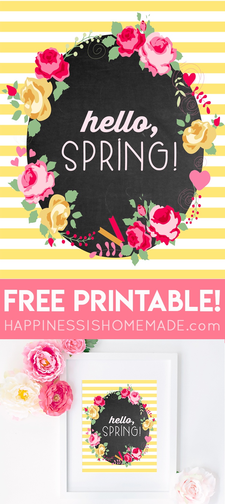Hello, Spring!&amp;quot; Free Printable - Happiness Is Homemade - Free Printable Spring Decorations