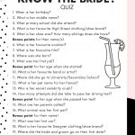 Hen Do Quiz In 2019 | Personal | Wedding Party Games, Hen Party   How Well Does The Bride Know The Groom Free Printable