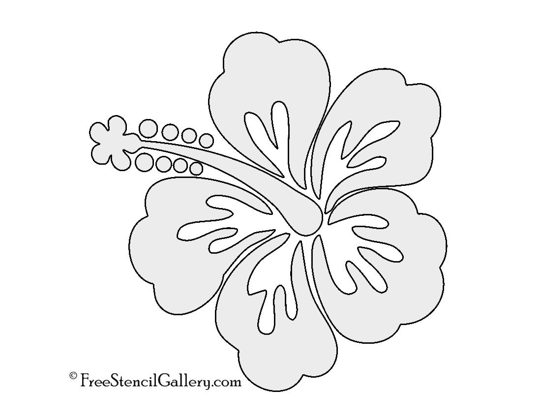 Hibiscus Flower Stencil | Free Stencil Gallery | Stencils | Hibiscus - Free Printable Flower Stencils