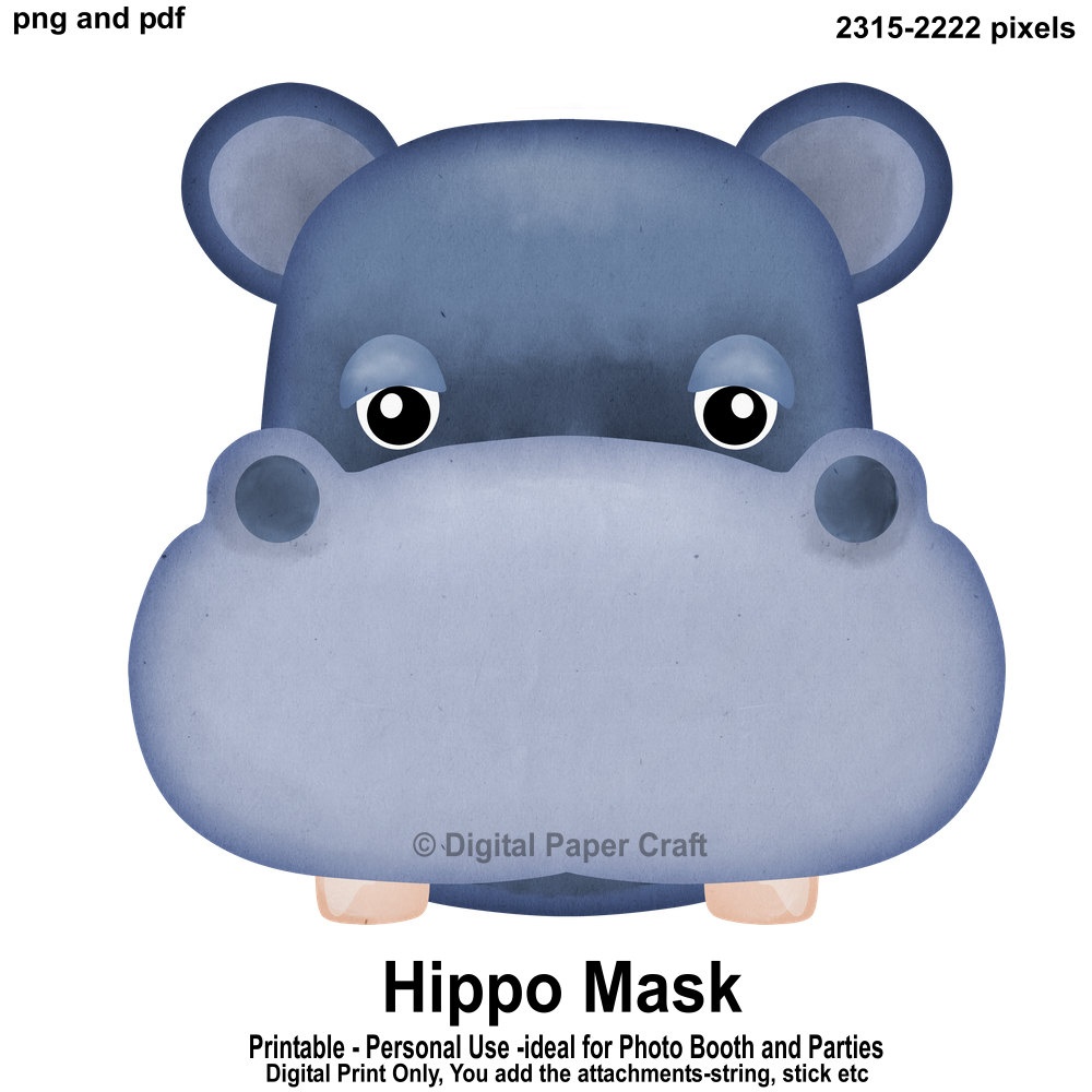 Free Printable Hippo Mask - Free Printable