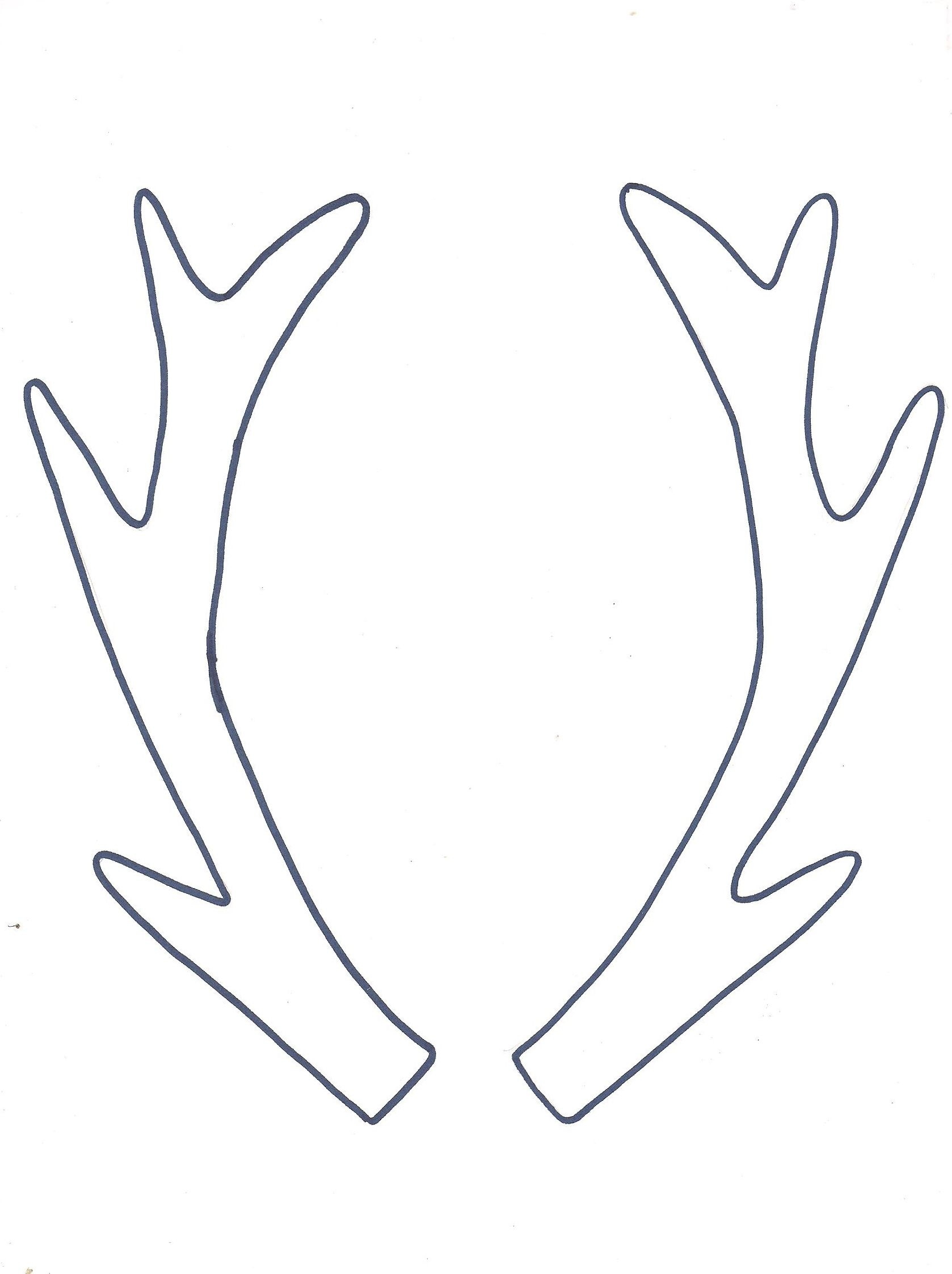 Holiday Hoop Art + Free Antler Printable | Templates | Cuernos De - Reindeer Antlers Template Free Printable