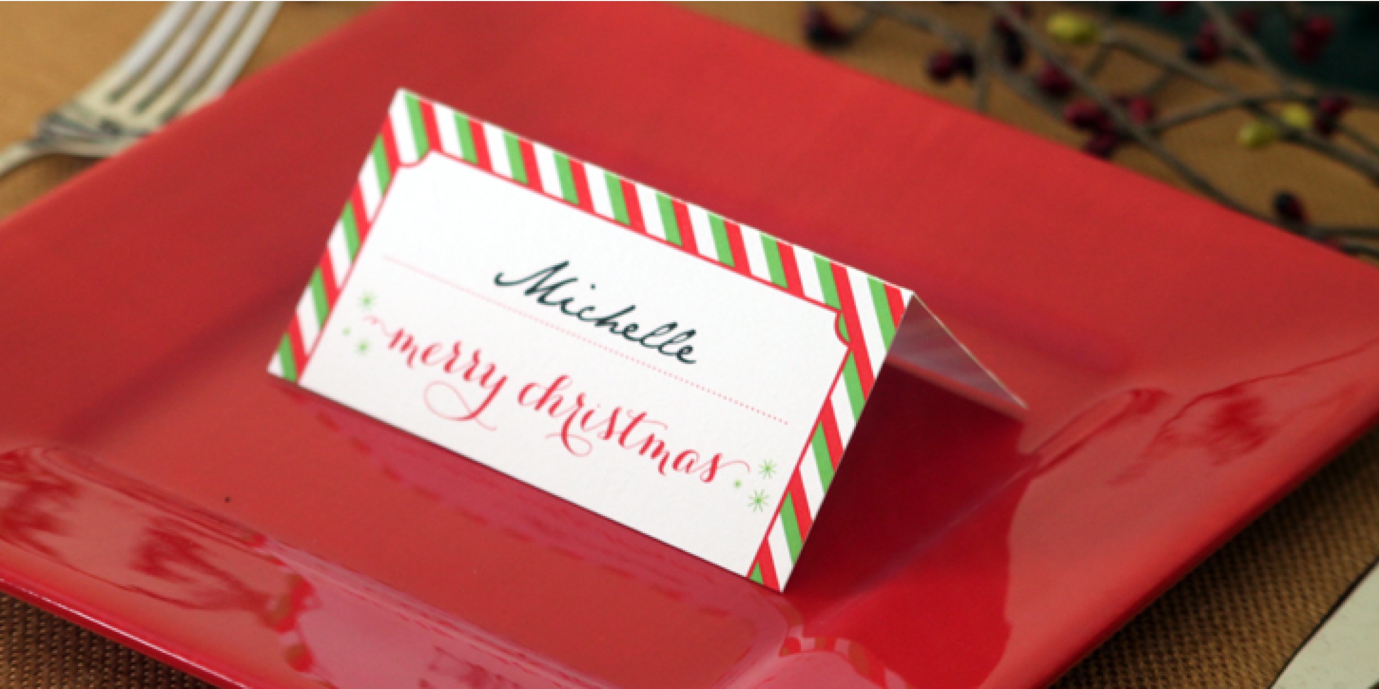 Holiday Place Card Diy Printable - Christmas Table Name Cards Free Printable