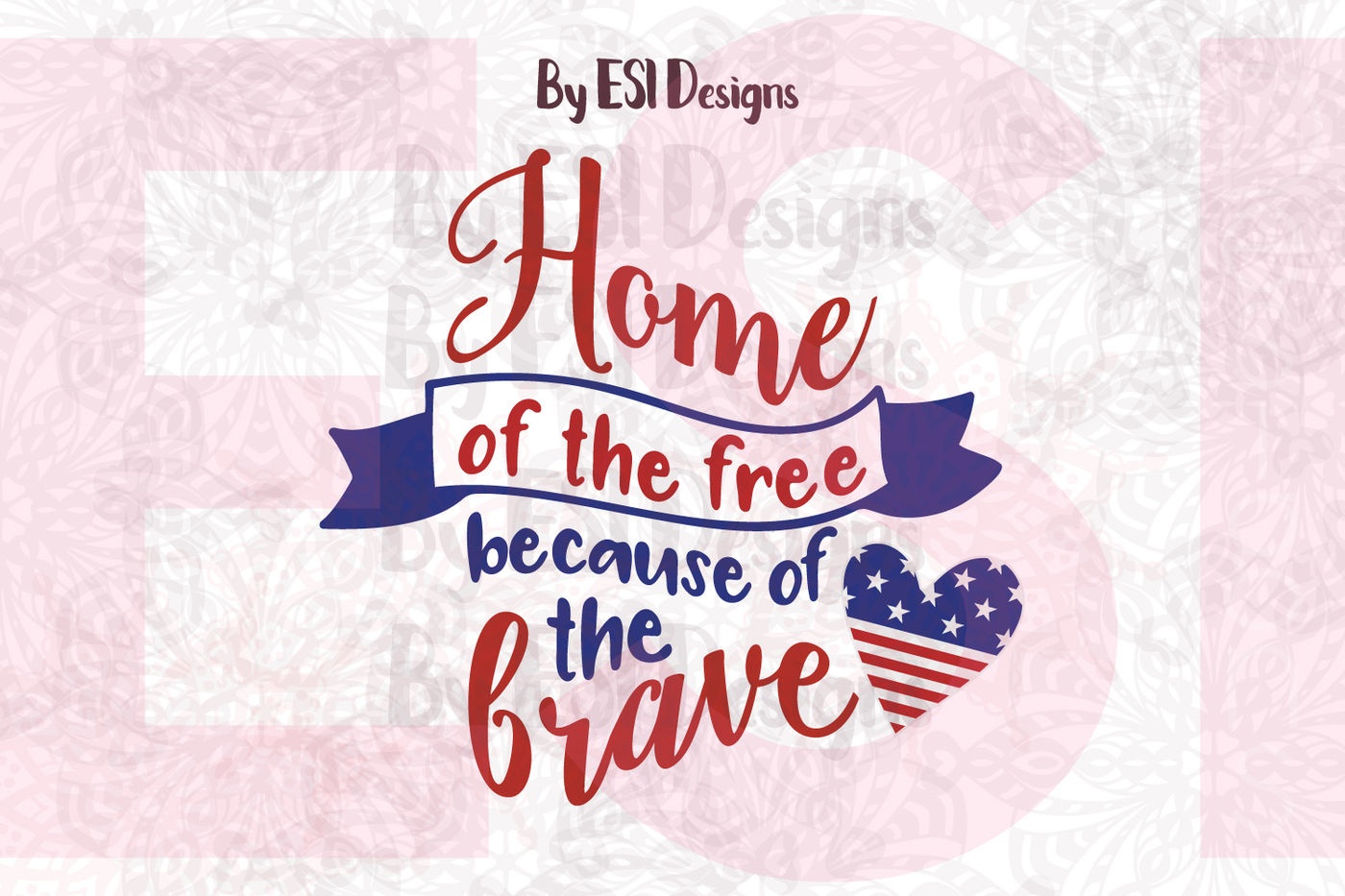 home of the free because of the brave screen print