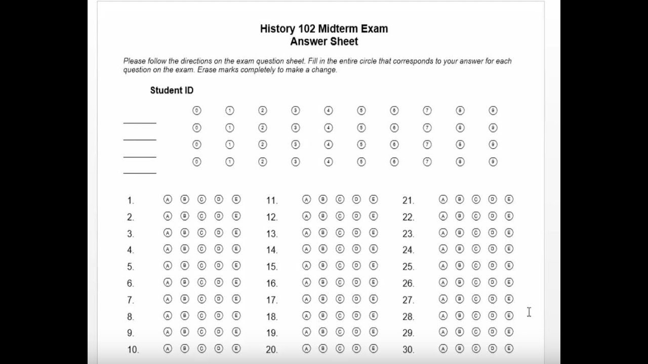 How To Create A Multiple Choice Test Answer Sheet In Word For Remark - Free Printable Bubble Answer Sheets