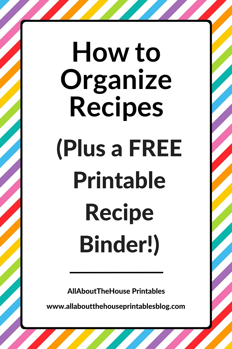 How To Organize Recipes (Plus A Free Printable Recipe Binder!) - All - Free Printable Cookbooks Pdf
