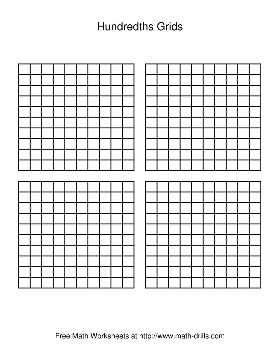 Small Hundreds Grid Printable