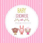 Illustration Ofy Shower Invitation Card Template On Pink Background   Free Printable Baby Cards Templates