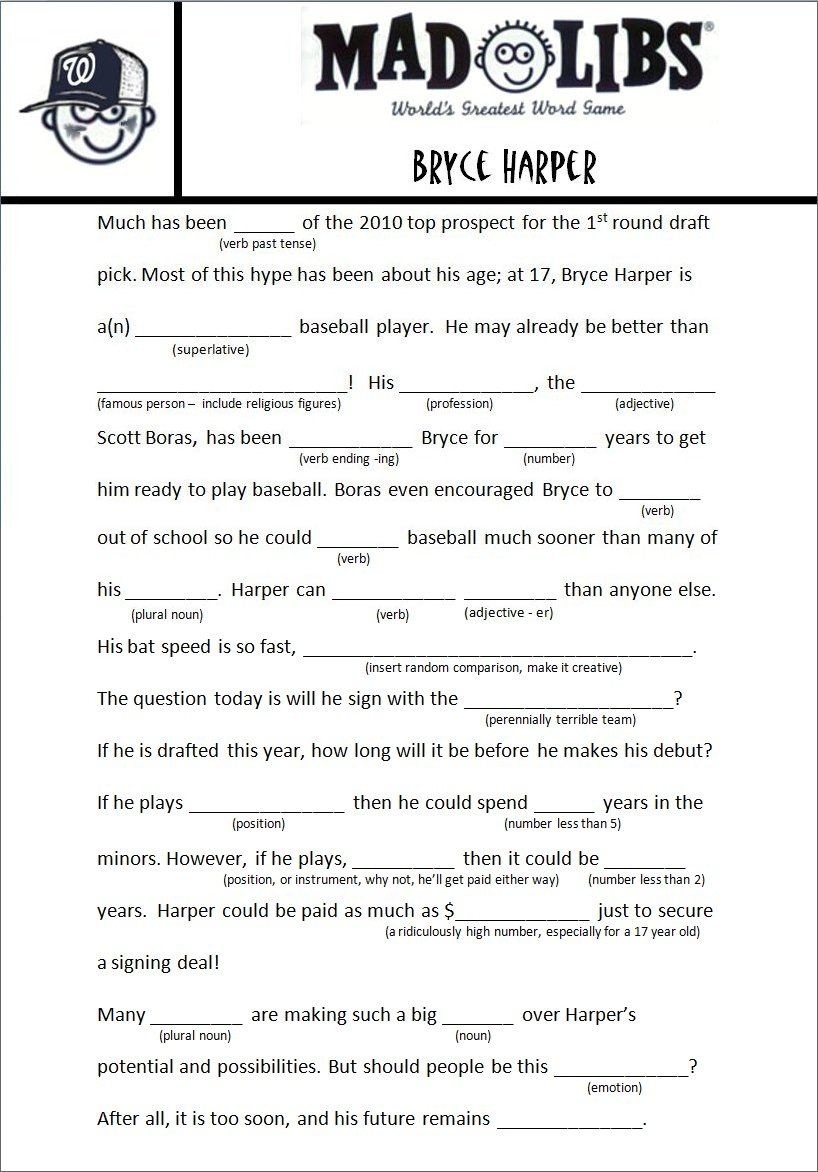 Mad Lib Printable