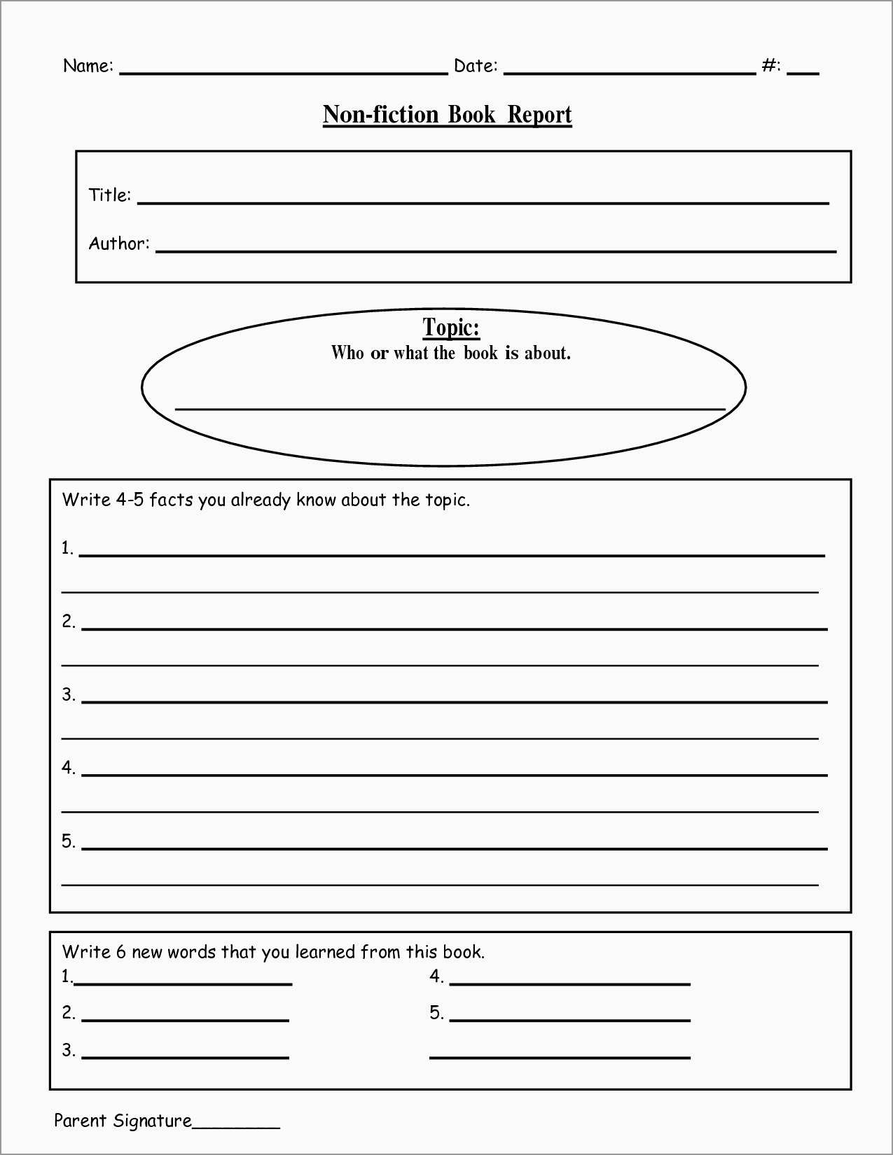 Free Printable Book Report Forms For Second Grade Free Printable
