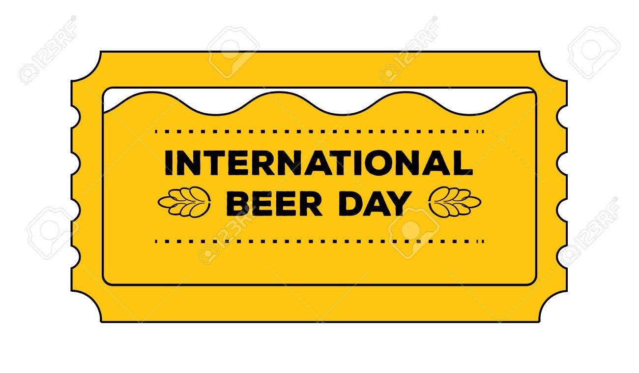 International Beer Day Concept As Admit One Ticket. Vector - Free Printable Beer Coupons