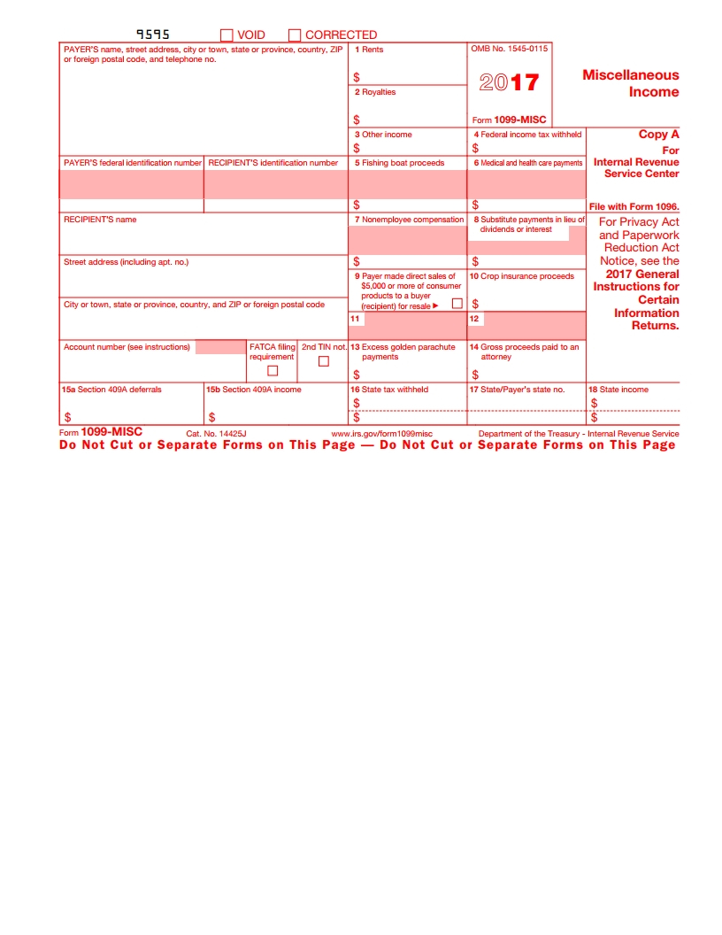 Irs 1099 Misc Form Free Download Create Fill And Print Free