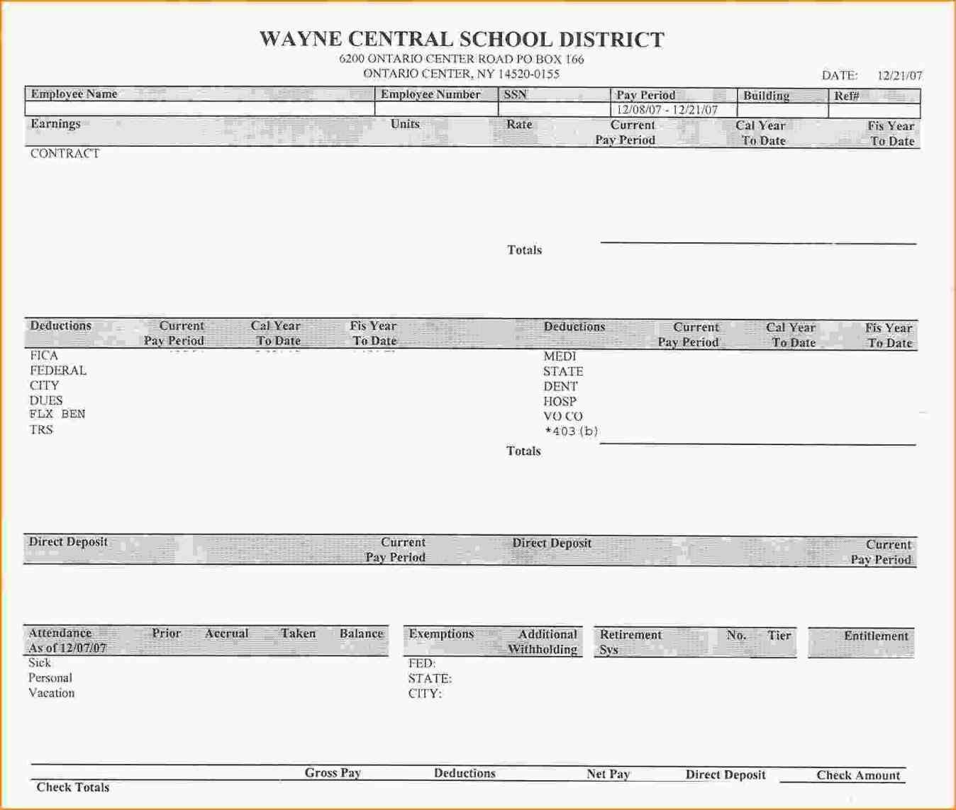 Is Typically Provided As Documentation Of Payment De Check Stub - Printable Pay Stub Template Free