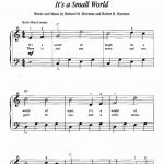 It's A Small World Piano Sheet Music – Guitar Chords – Walt Disney   Free Piano Sheet Music Online Printable Popular Songs