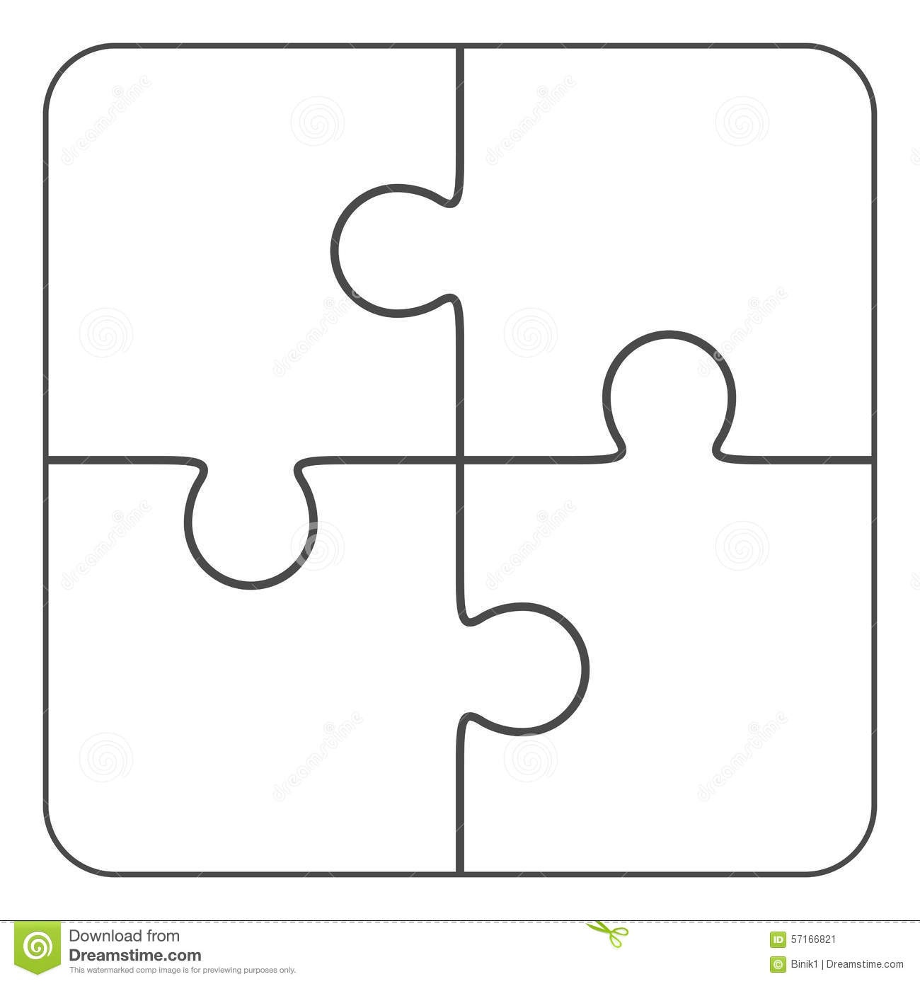 Jigsaw Puzzle Blank 2X2, Four Pieces Stock Illustration - Free Blank Printable Puzzle Pieces