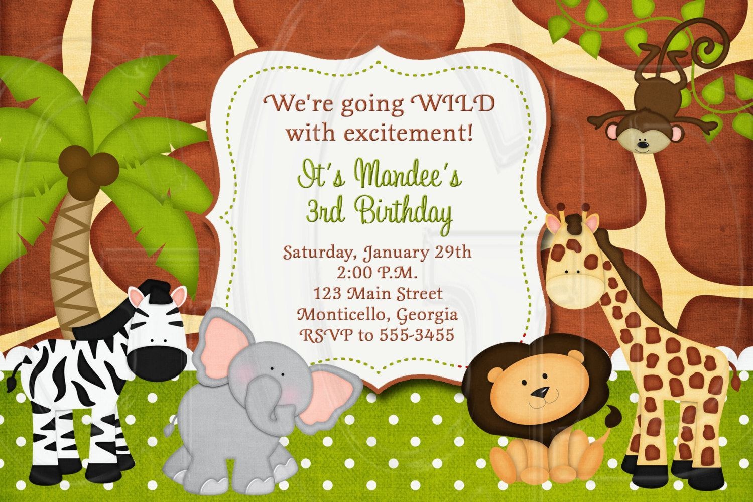 Jungle Theme Birthday Invitations Free Printable - Free Printable