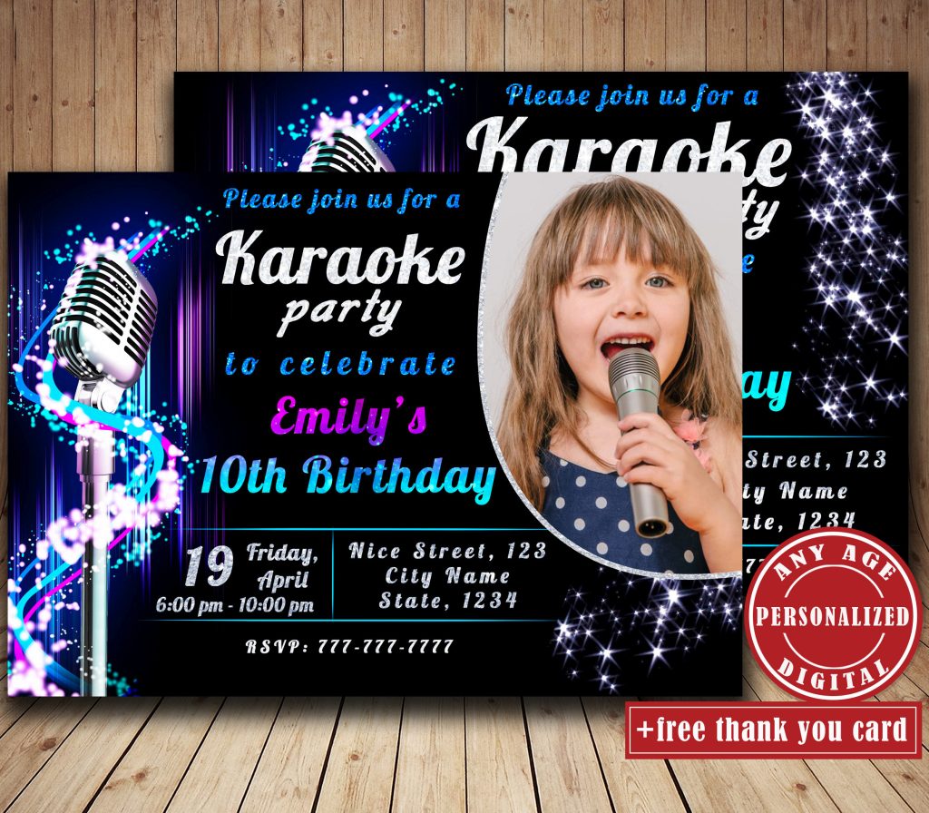karaoke-birthday-party-invitation-with-photo-singing-party-etsy