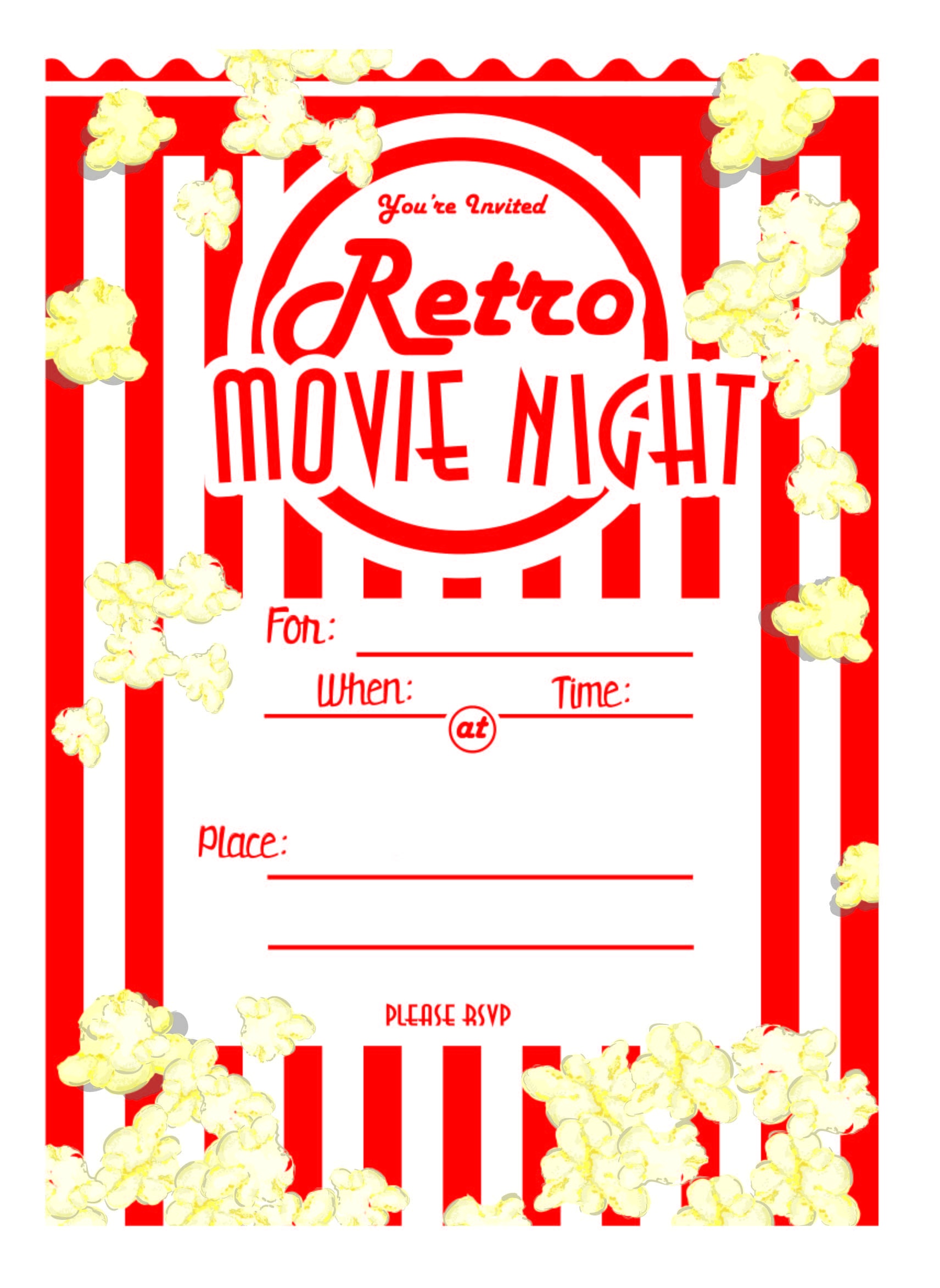 Kara&amp;#039;s Party Ideas Movie Night Party With Free Printables! | Kara&amp;#039;s - Free Printable Movie Themed Invitations