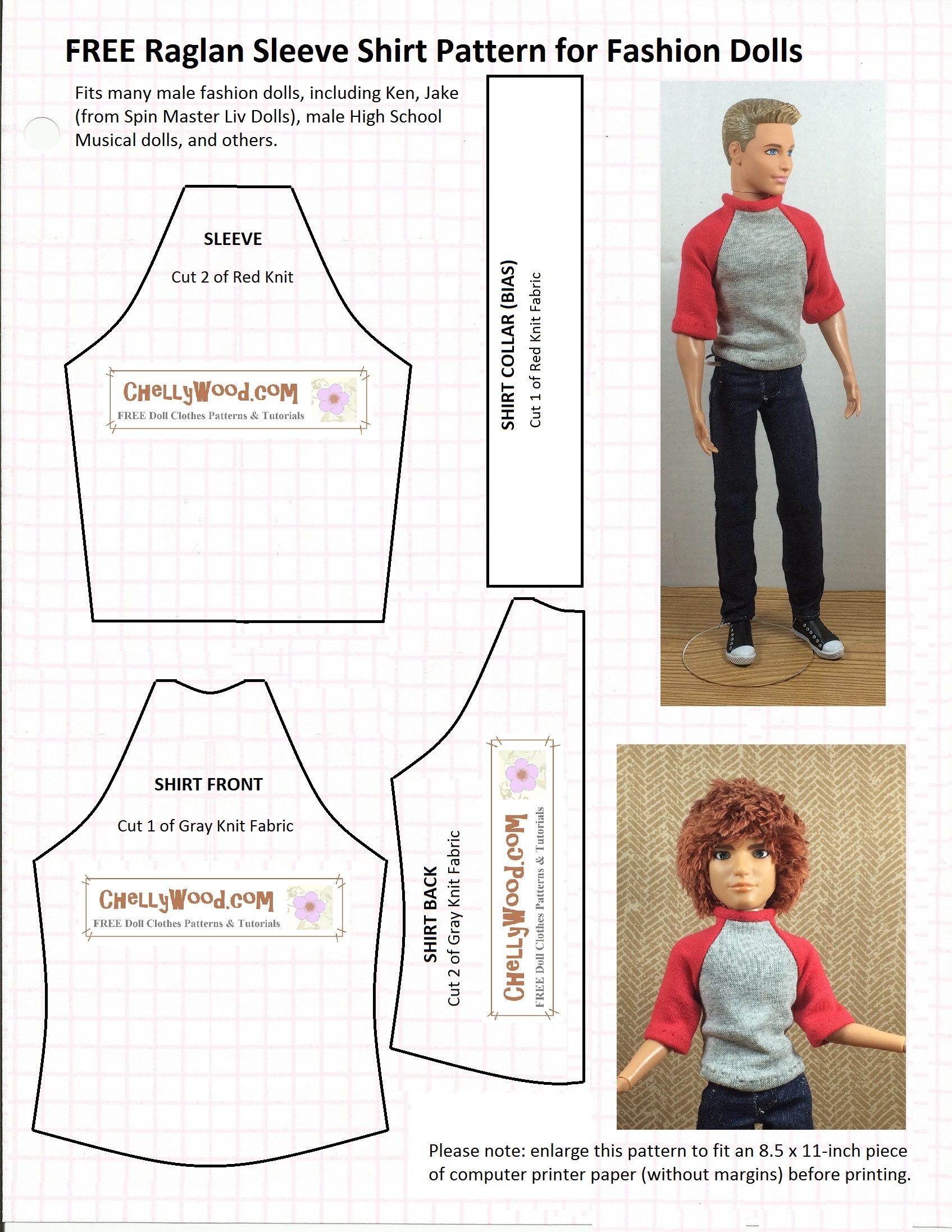 Ken Doll Patterns Printable | Doll Clothes Patterns | Chelly Wood - Ken Clothes Patterns Free Printable