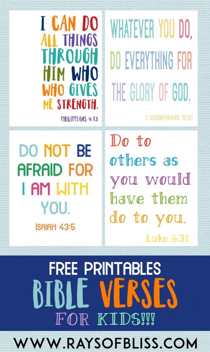 Free Printable Bible Verses For Children