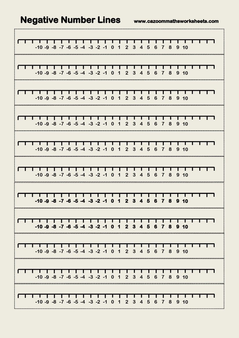 kids blank number line worksheets 0 10 intrepidpath negative lines