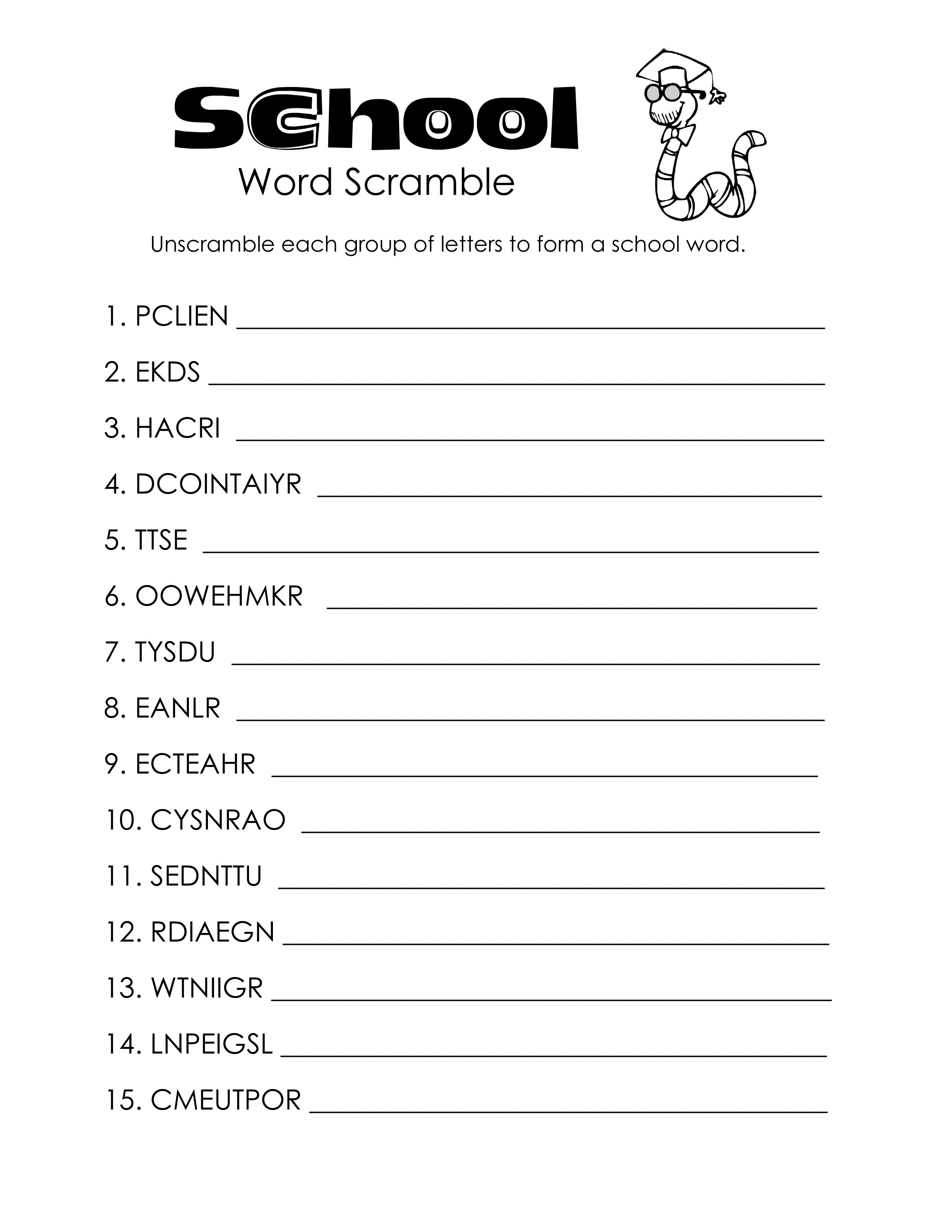 Free Word Scramble Maker Printable | Free Printable