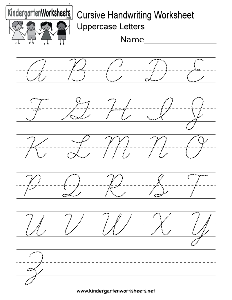 Kindergarten Cursive Handwriting Worksheet Printable | Language Arts - Cursive Letters Worksheet Printable Free