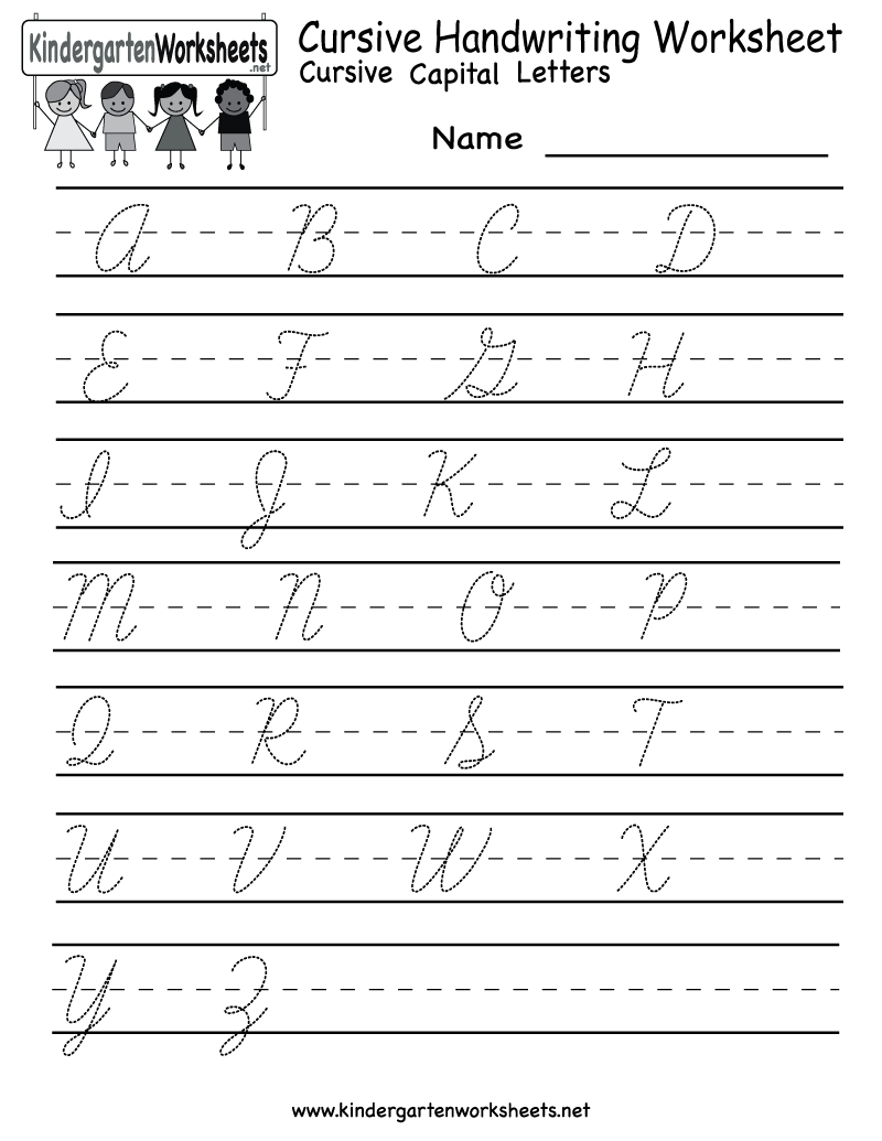 Kindergarten Cursive Handwriting Worksheet Printable | School And - Cursive Letters Worksheet Printable Free