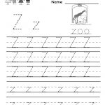 Kindergarten Letter Z Writing Practice Worksheet Printable   Letter Z Worksheets Free Printable