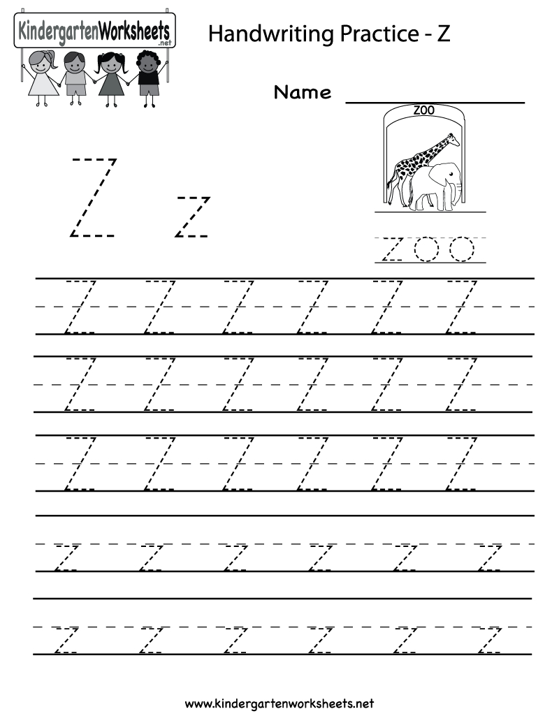 Kindergarten Letter Z Writing Practice Worksheet Printable - Letter Z Worksheets Free Printable