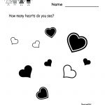 Kindergarten Valentine's Day Math Worksheet Printable | Coloring   Free Printable Preschool Valentine Worksheets