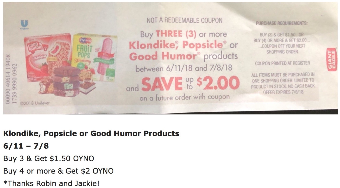 Klondike® Coupons (Free) - Klondike Bar Coupons - Free Printable Giant Eagle Coupons