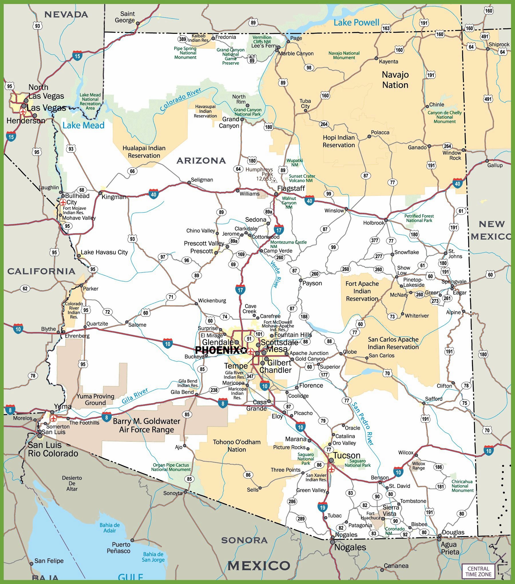 Large Arizona Maps For Free Download And Print | High-Resolution And - Free Printable Map Of Arizona