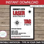 Laser Tag Birthday Invitations Free Printable – Happy Holidays!   Free Printable Laser Tag Invitation Template