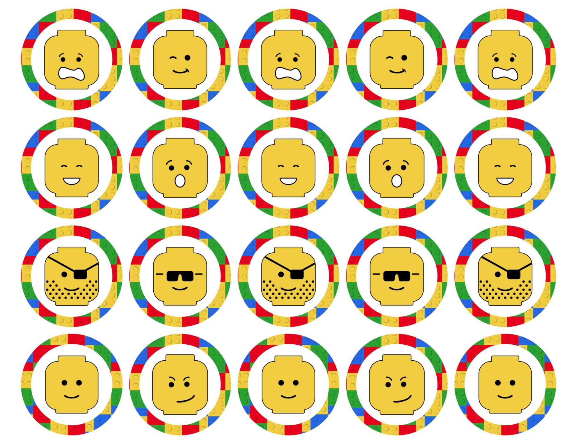 Lego Cupcake Toppers Printable - Paper Trail Design - Free Printable Lego Cupcake Toppers