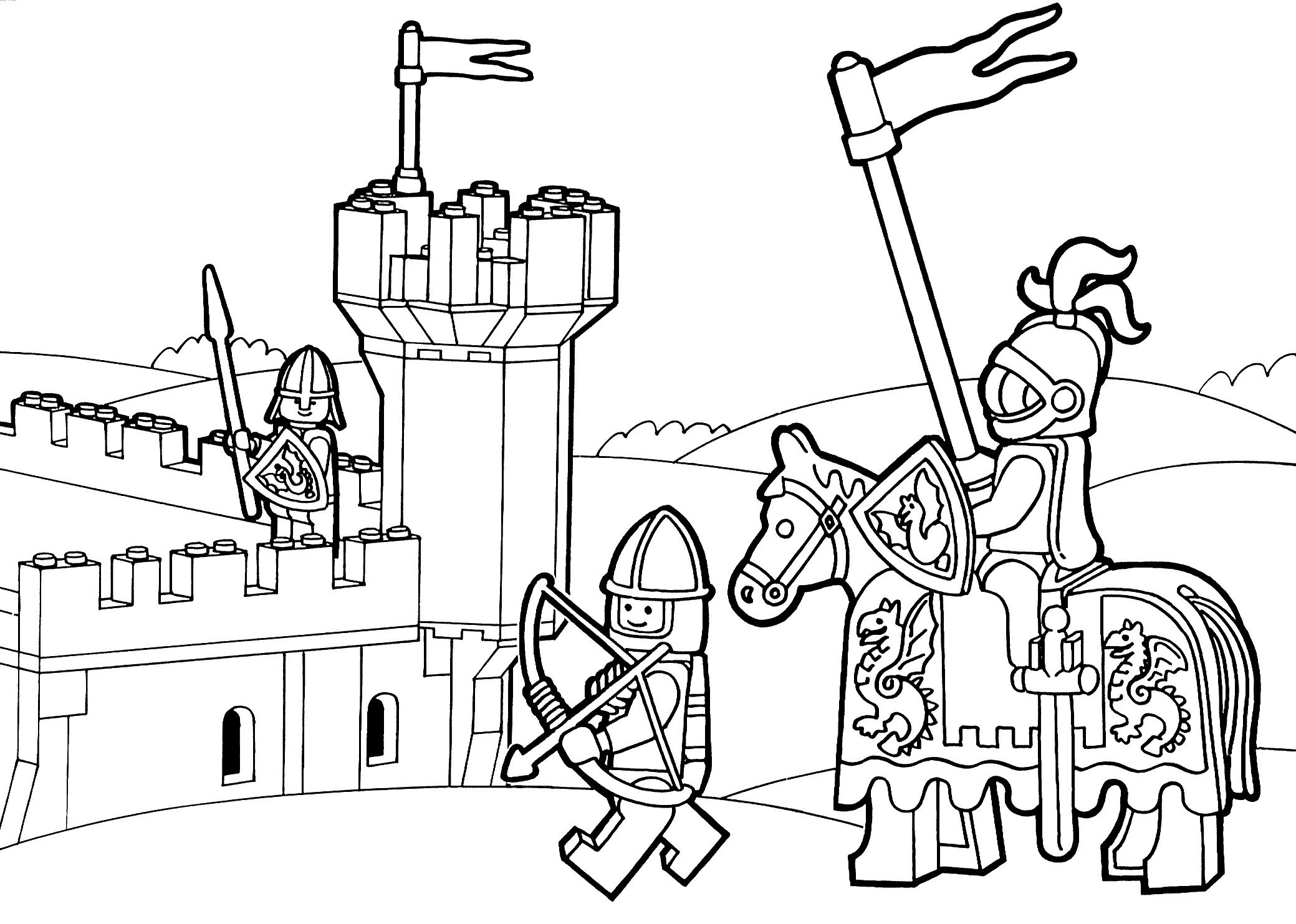 Lego Duplo Knights Coloring Page For Kids Printable Free Lego - Free Printable Pictures Of Knights
