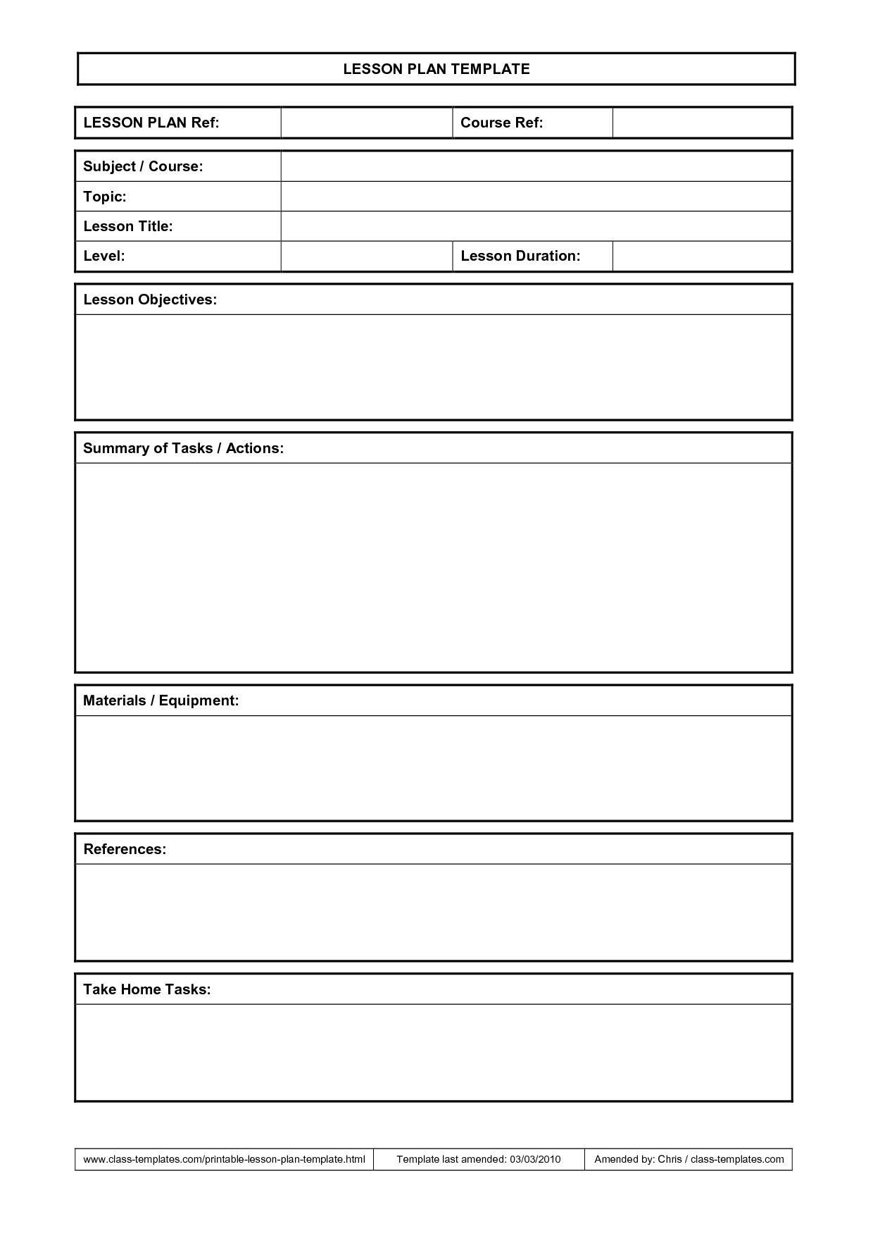 Lesson Plan Template … | Teaching Ideas | Lesson Plan Format, Daily - Free Printable Blank Lesson Plan Pages