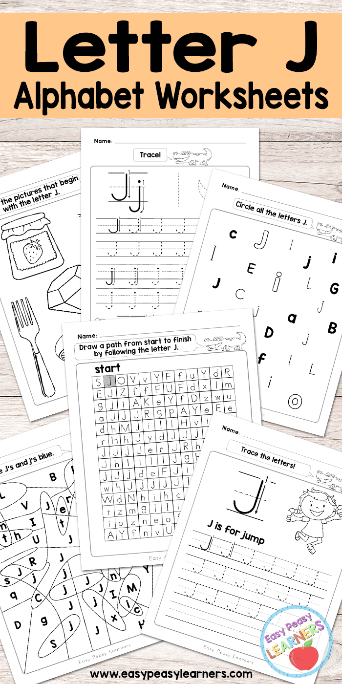 Letter J Worksheets - Alphabet Series - Easy Peasy Learners - Free Printable Letter J