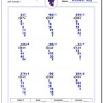 Long Division Worksheets: Division With Remainders   Free Printable Long Division Worksheets 5Th Grade