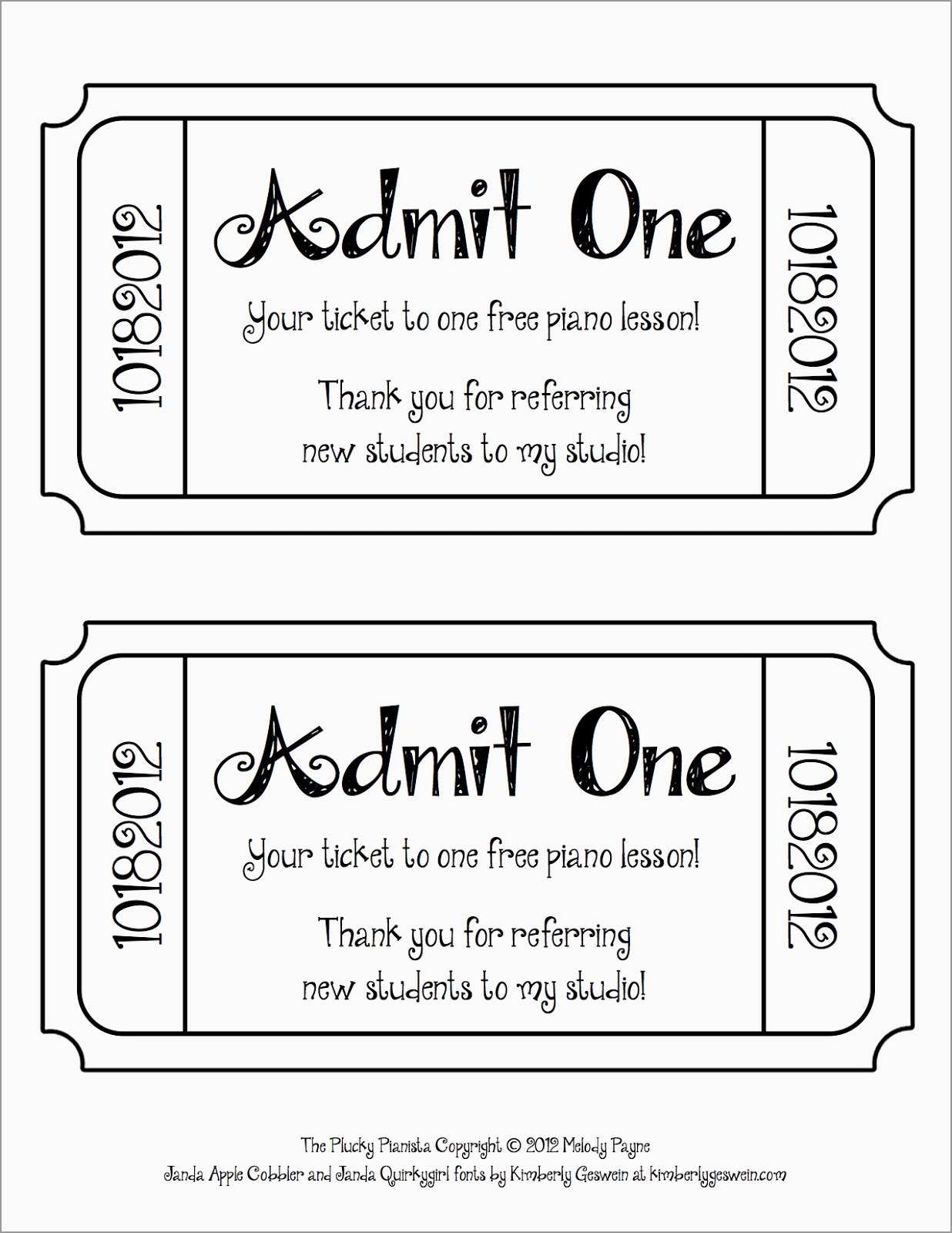Lovely Free Ticket Stub Template | Best Of Template - Free Printable Raffle Tickets With Stubs