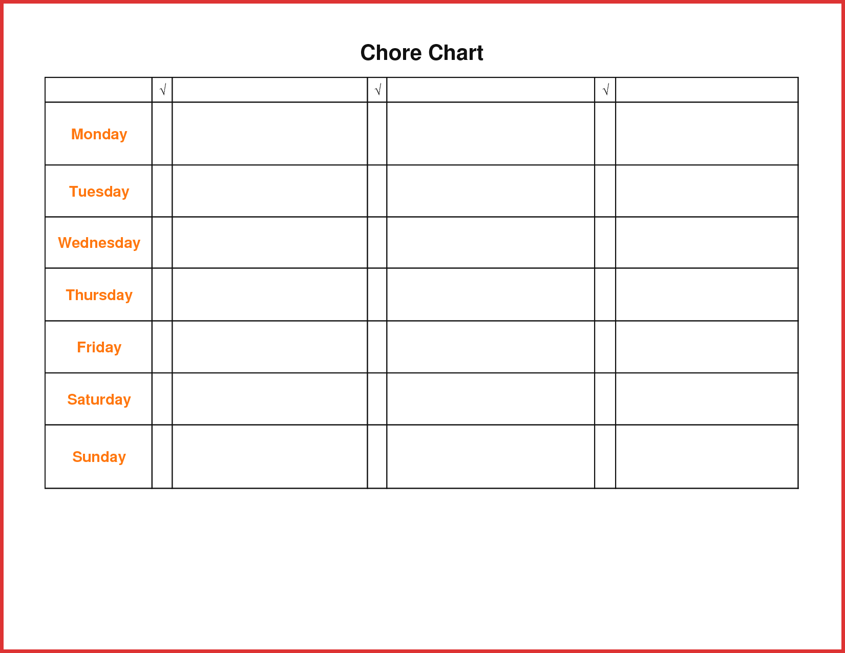 Lovely Teenage Chore Chart | Resume Pdf - Free Printable Teenage Chore Chart