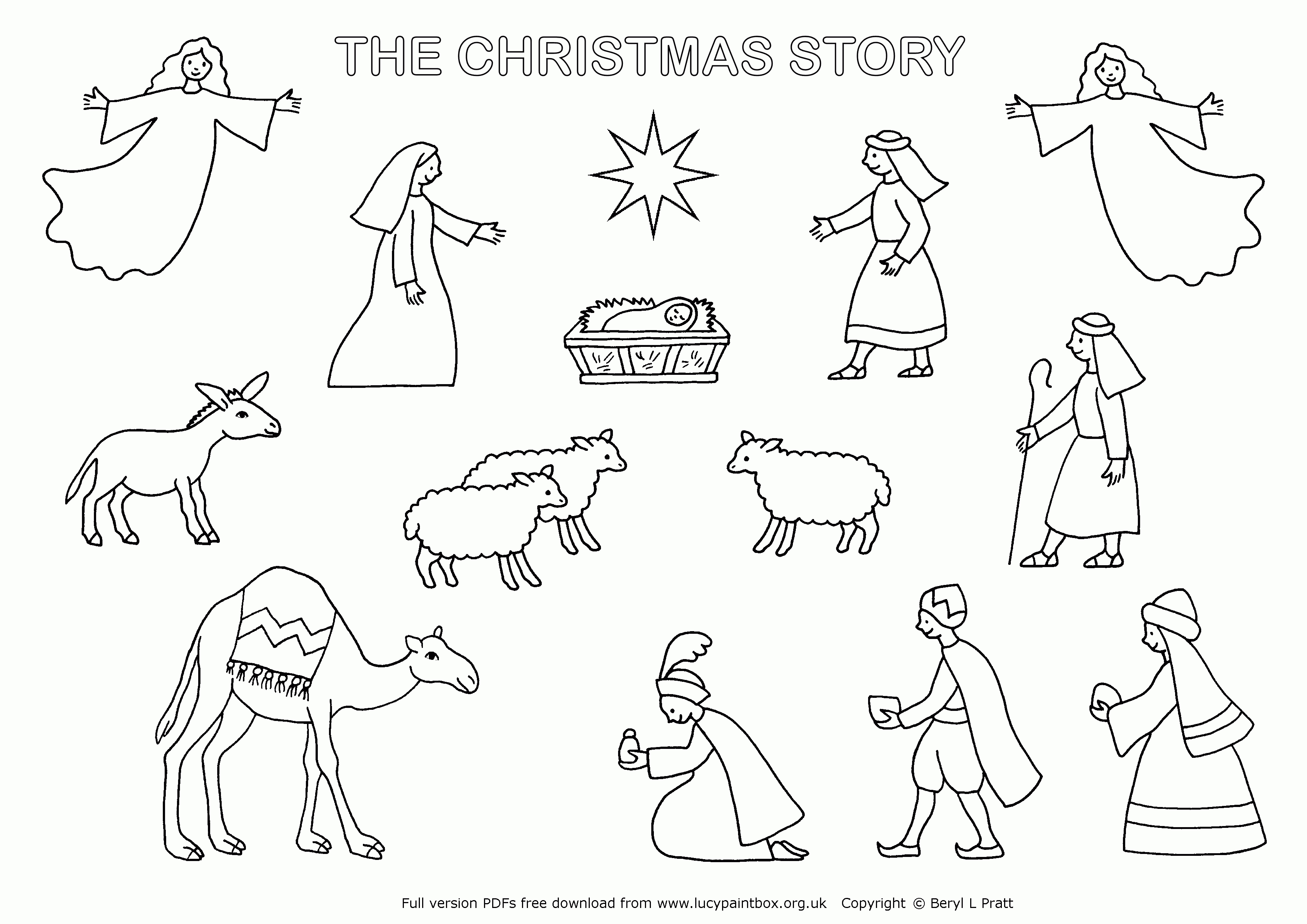Lucypaintbox Org Uk Has A Lovely Nativity Scene That Also Stands Up - Free Printable Christmas Story Coloring Pages