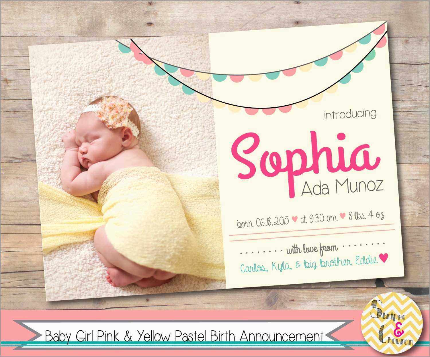 Luxury Birth Announcement Template Free Printable | Best Of Template - Free Printable Baby Birth Announcement Cards