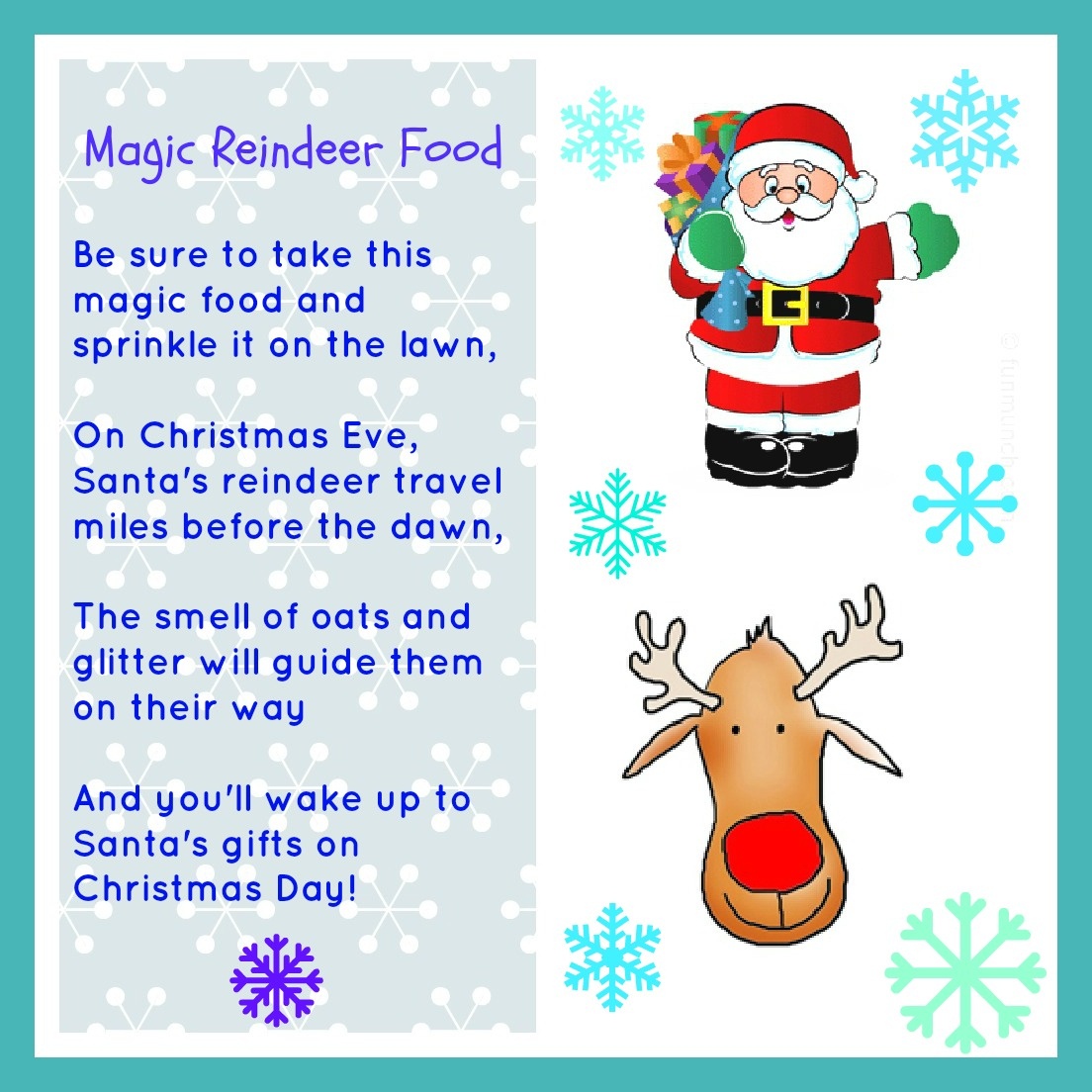 Magic Reindeer Food Free Printable - Momhomeguide - Reindeer Food Poem Free Printable