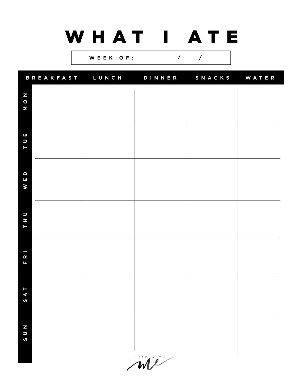 Marianna Hewitt Free Printable Worksheet Food Log What I Ate Diet - Free Printable Fitness Worksheets