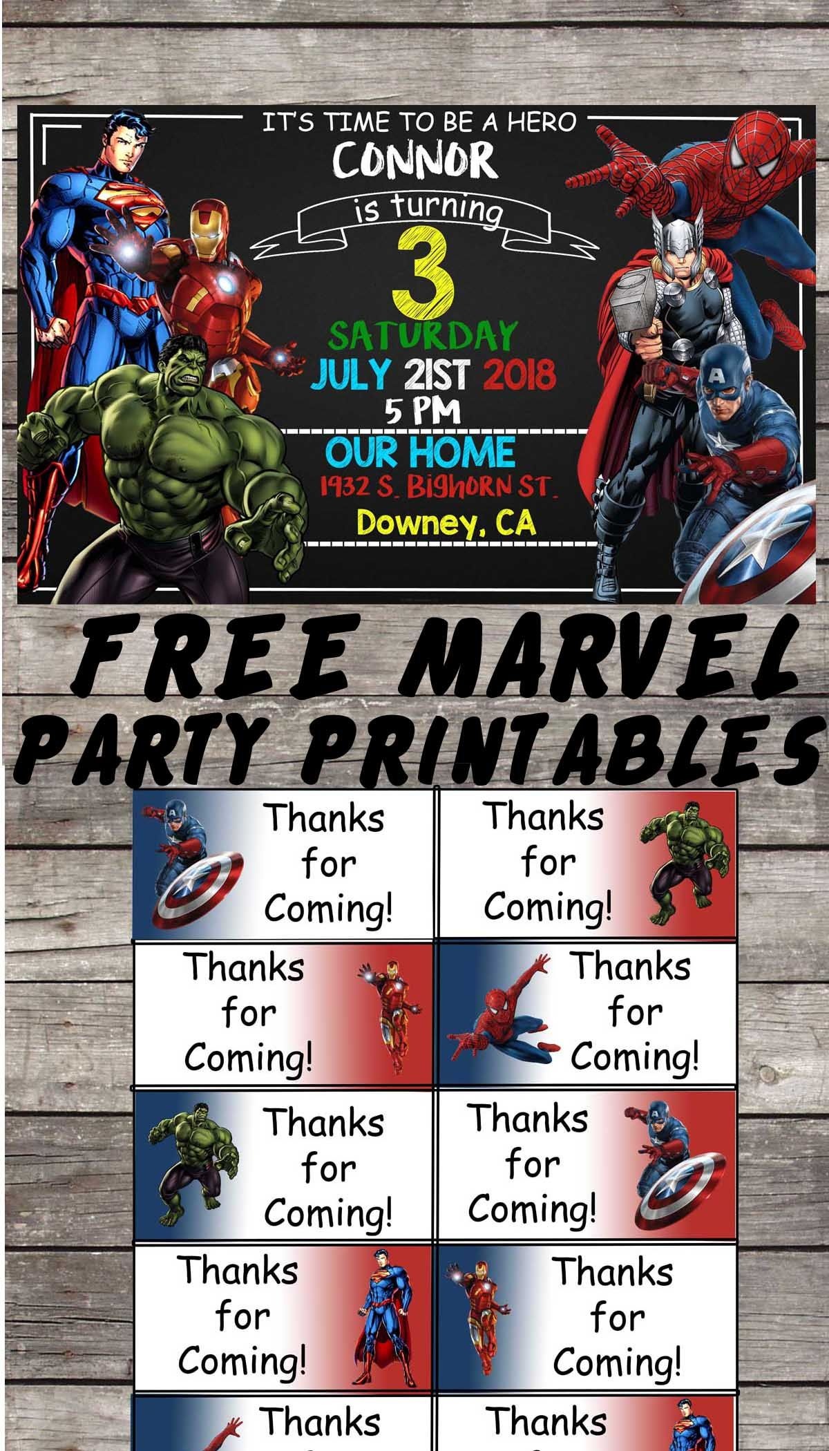 Marvel | Avengers | Birthday Party Printable Files | Invitations - Avengers Printable Invitations Free